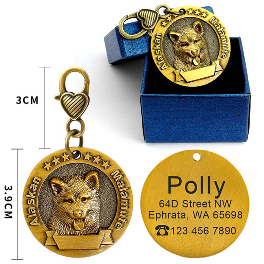 KFX-2580797 Custom Engraved Metal Dog ID Tag with Anti-Lost Features, Fits 18 Breeds