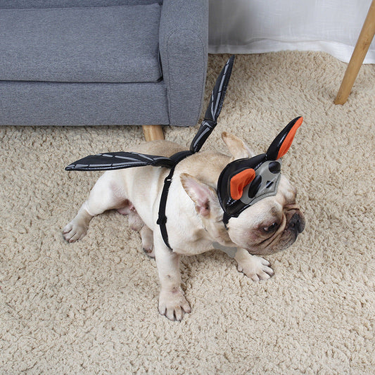 KFX-2582973 Pet Halloween Costume with Ghost Hat and Bat Wings for Dogs and Cats