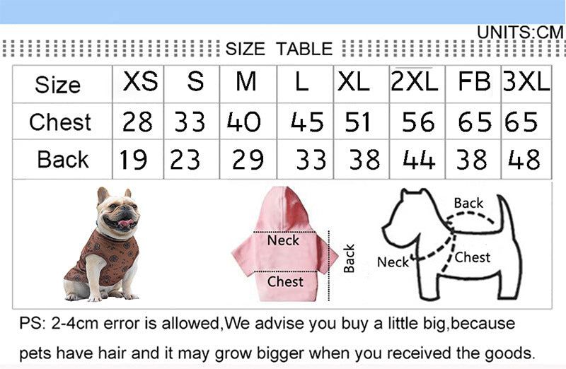 KFX-2583741 Coffee Printed Pet Vest for Dogs - Available in Multiple Sizes (XS-3XL)