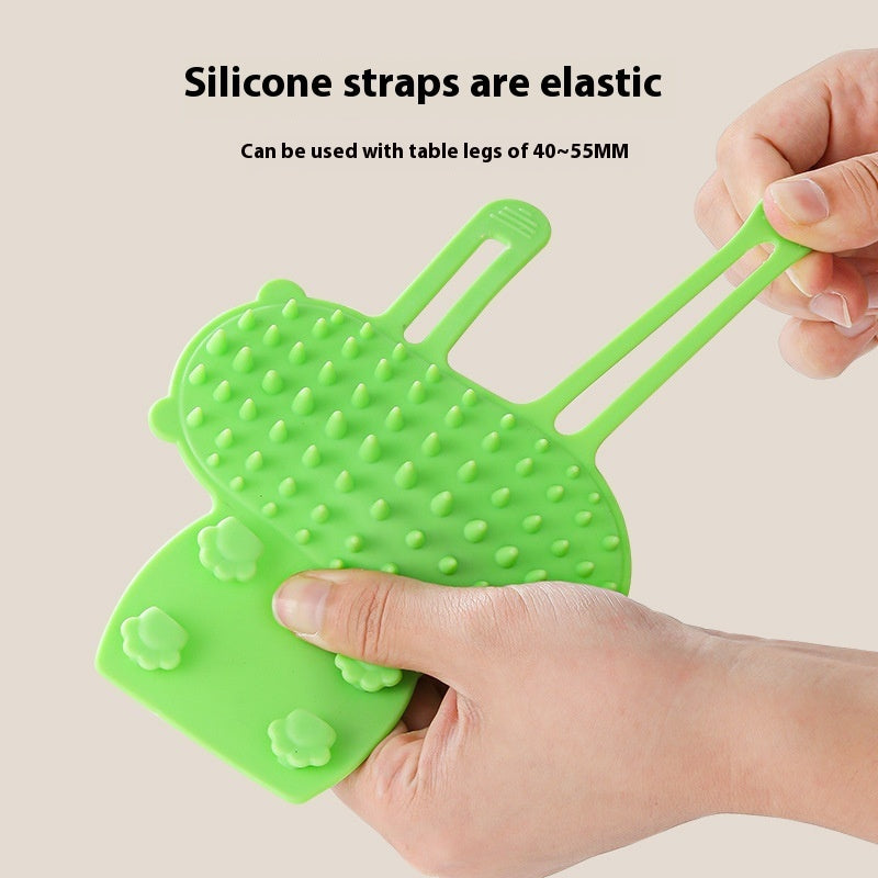 KFX-2584125 Pet Grooming Brush for Cats and Dogs with Self-Cleaning Scratcher and Adjustable Silicone Strap