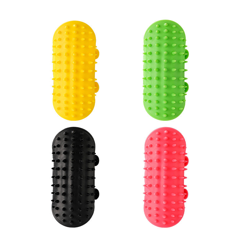 KFX-2584125 Pet Grooming Brush for Cats and Dogs with Self-Cleaning Scratcher and Adjustable Silicone Strap