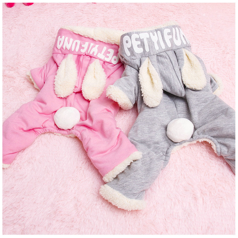 KFX-2584509 Long-Eared Bunny Four-Legged Dog Outfit in Cotton - Casual Pet Clothing