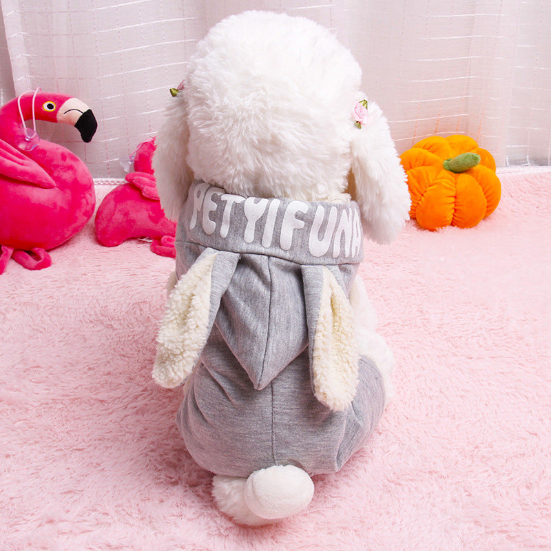 KFX-2584509 Long-Eared Bunny Four-Legged Dog Outfit in Cotton - Casual Pet Clothing