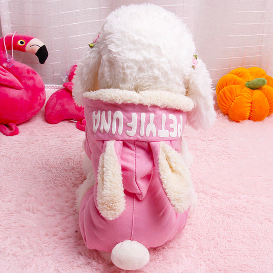 KFX-2584509 Long-Eared Bunny Four-Legged Dog Outfit in Cotton - Casual Pet Clothing