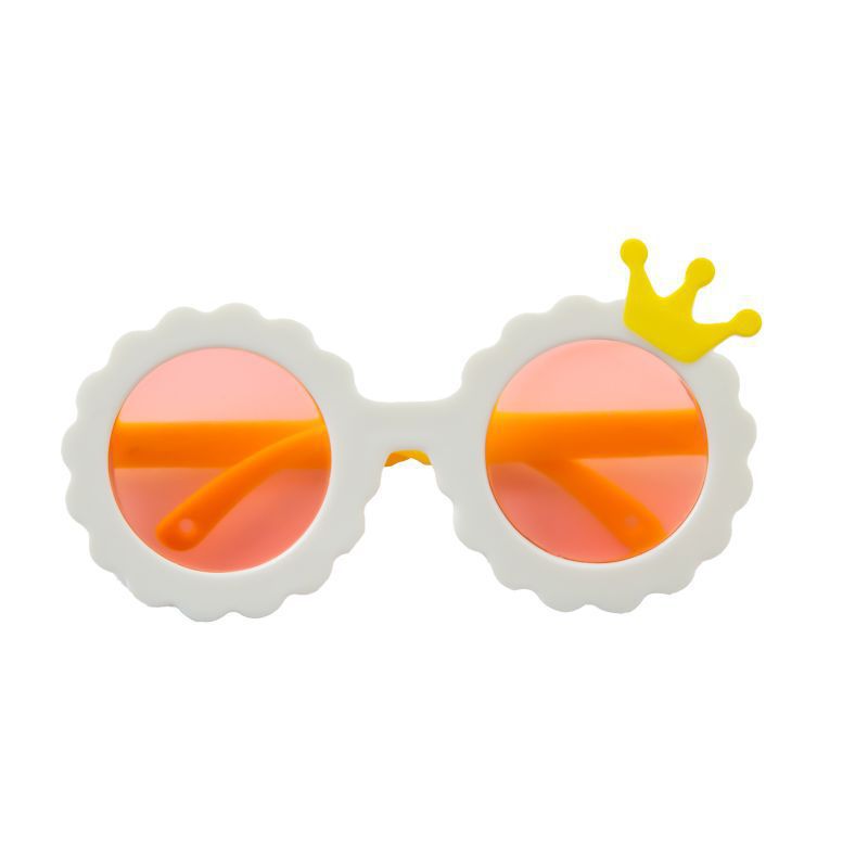 KFX-2585533 Cute Round Frame Sunglasses for Pets - Pink, Black, and Colored Lenses - Full Frame Design