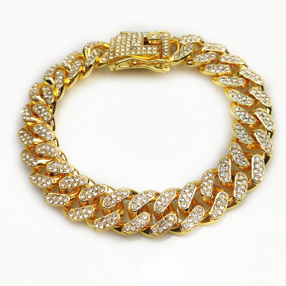 KFX-2585917 Hip Hop Style Pet Collar with Alloy Design - Available in Various Sizes