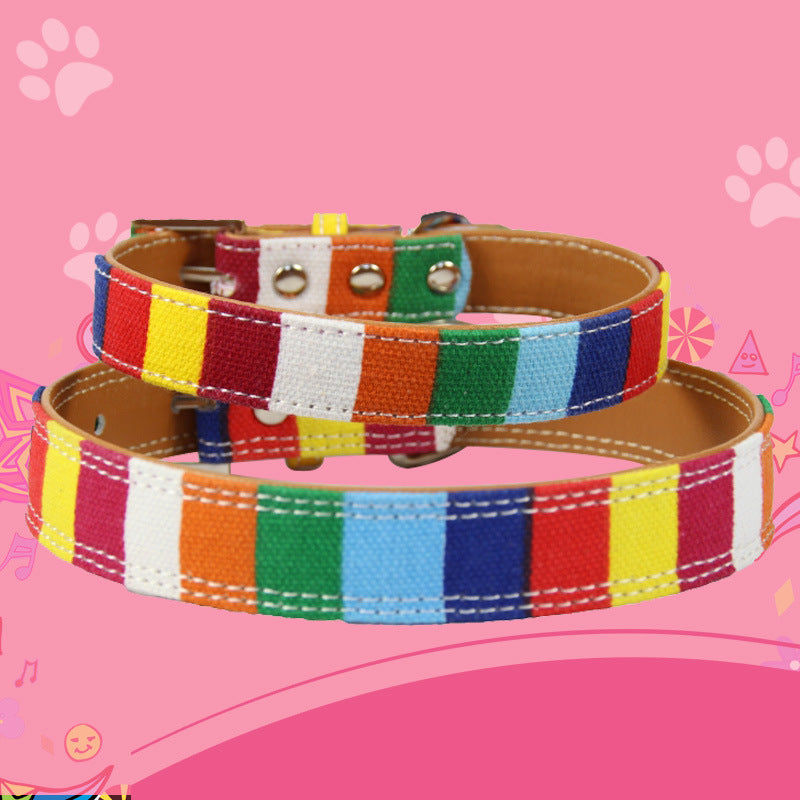KFX-2587709 Colorful Dog Collar with Traction Leash – Waterproof, Durable, Multi-Size Options