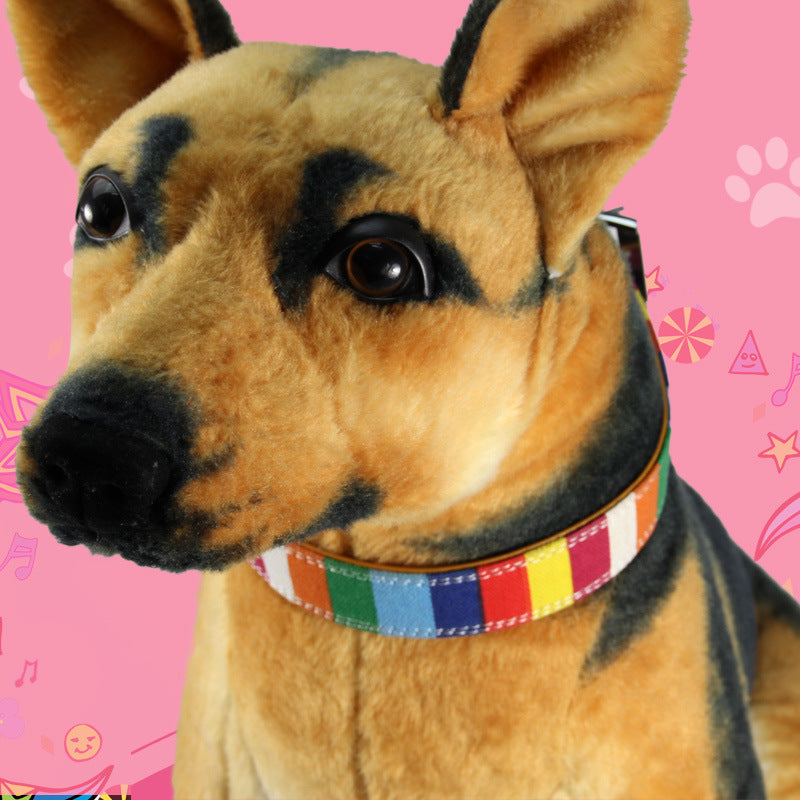 KFX-2587709 Colorful Dog Collar with Traction Leash – Waterproof, Durable, Multi-Size Options