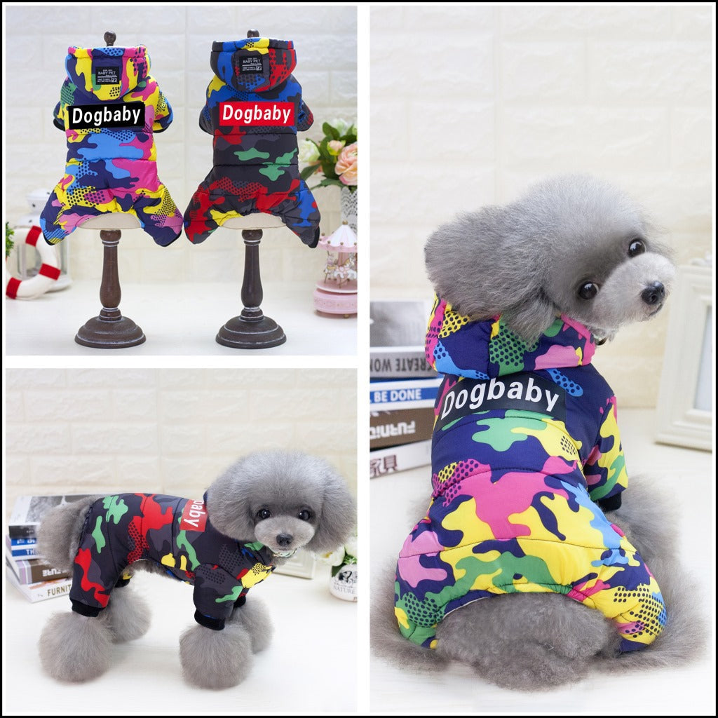 KFX-2588349 Autumn Winter Camouflage Four-Legged Pet Outfit in Cotton