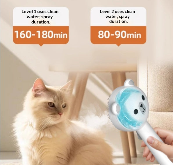 KFX-2589501 Bear Spray Comb Brush - Multifunctional Pet Hair Removal Tool with Steam Cleansing功能
