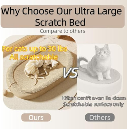 KFX-2591165 Ultra Large Sisal Cat Scratching Board with Cozy Lounge Design for Play and Rest