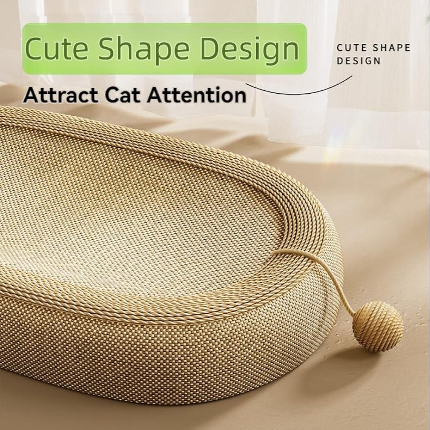 KFX-2591165 Ultra Large Sisal Cat Scratching Board with Cozy Lounge Design for Play and Rest