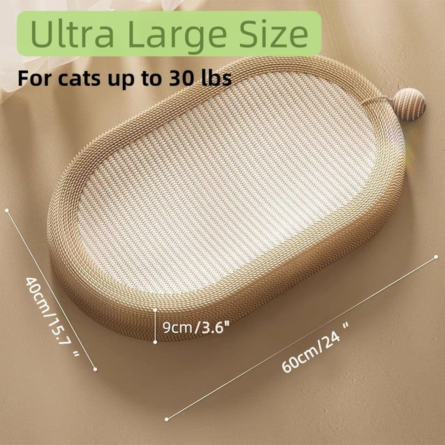 KFX-2591165 Ultra Large Sisal Cat Scratching Board with Cozy Lounge Design for Play and Rest