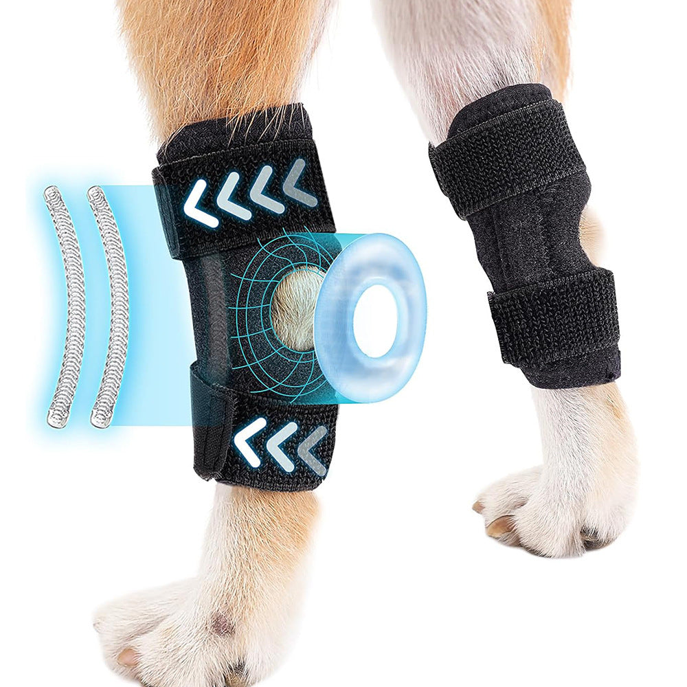 KFX-2591293 Dog Rear Leg Support Strap - Neoprene & Velcro Protective Gear Set (Black)