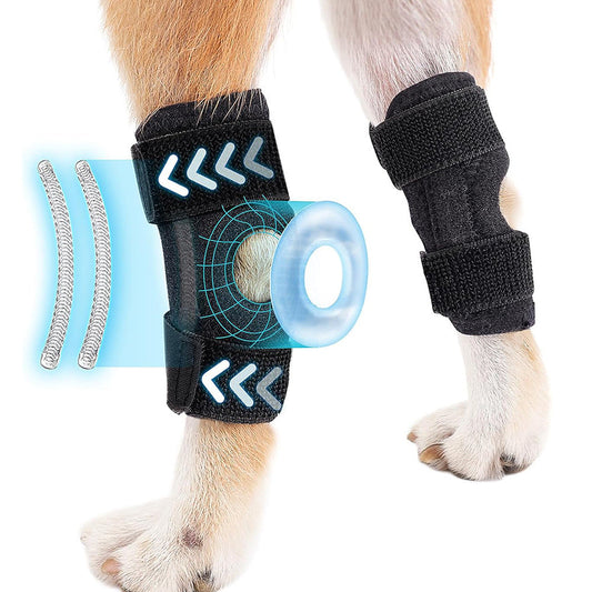 KFX-2591293 Dog Rear Leg Support Strap - Neoprene & Velcro Protective Gear Set (Black)