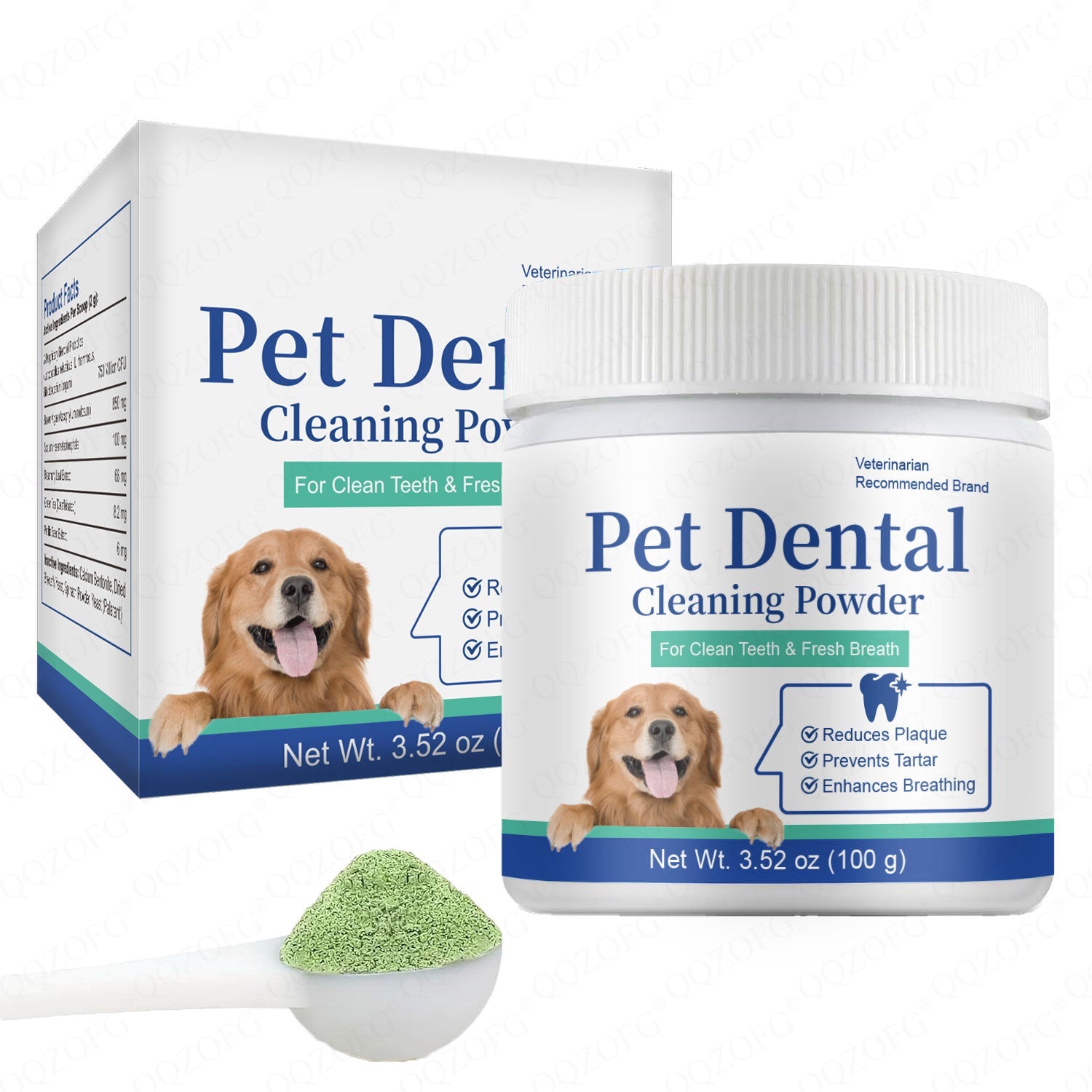 KFX-2591549 Pet Teeth Cleaning Powder for Fresh Breath and Dental Care - 100g