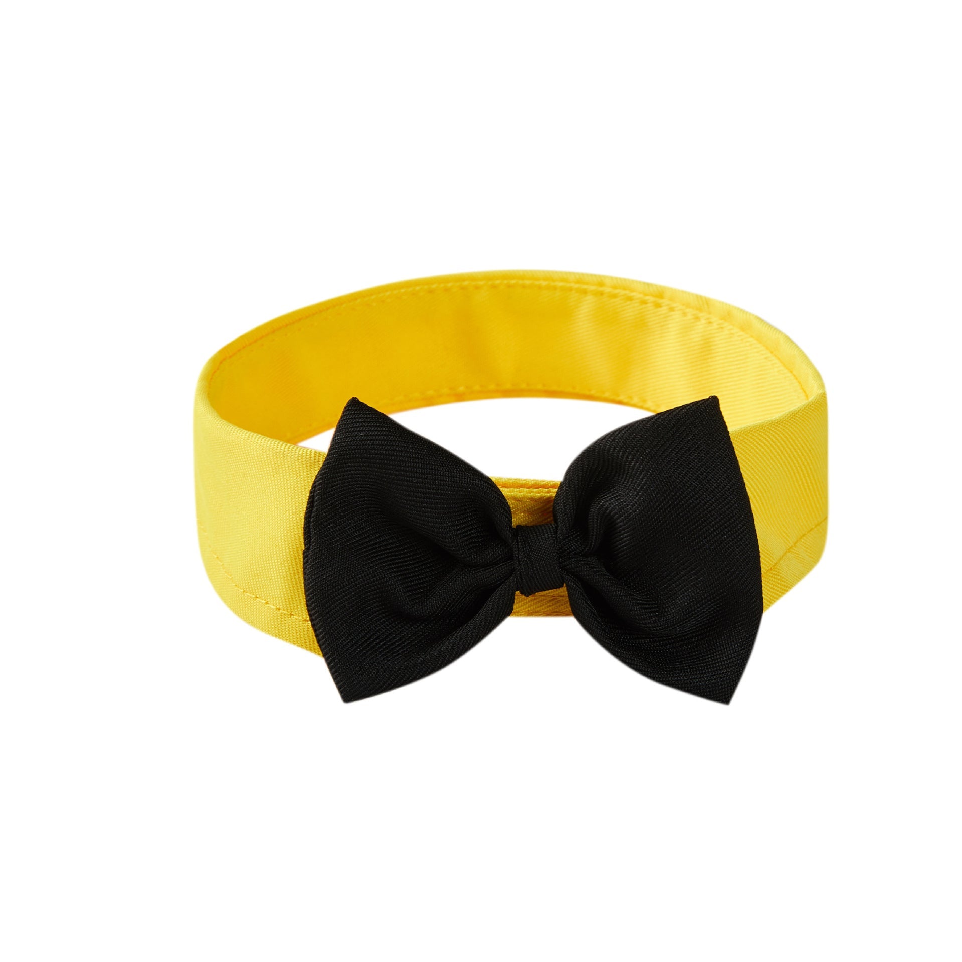 KFX-2591677 Adjustable Velcro Bow Tie Pet Collar in Black/Yellow, Red/Yellow, Black/White, Red/White - Sizes S & L