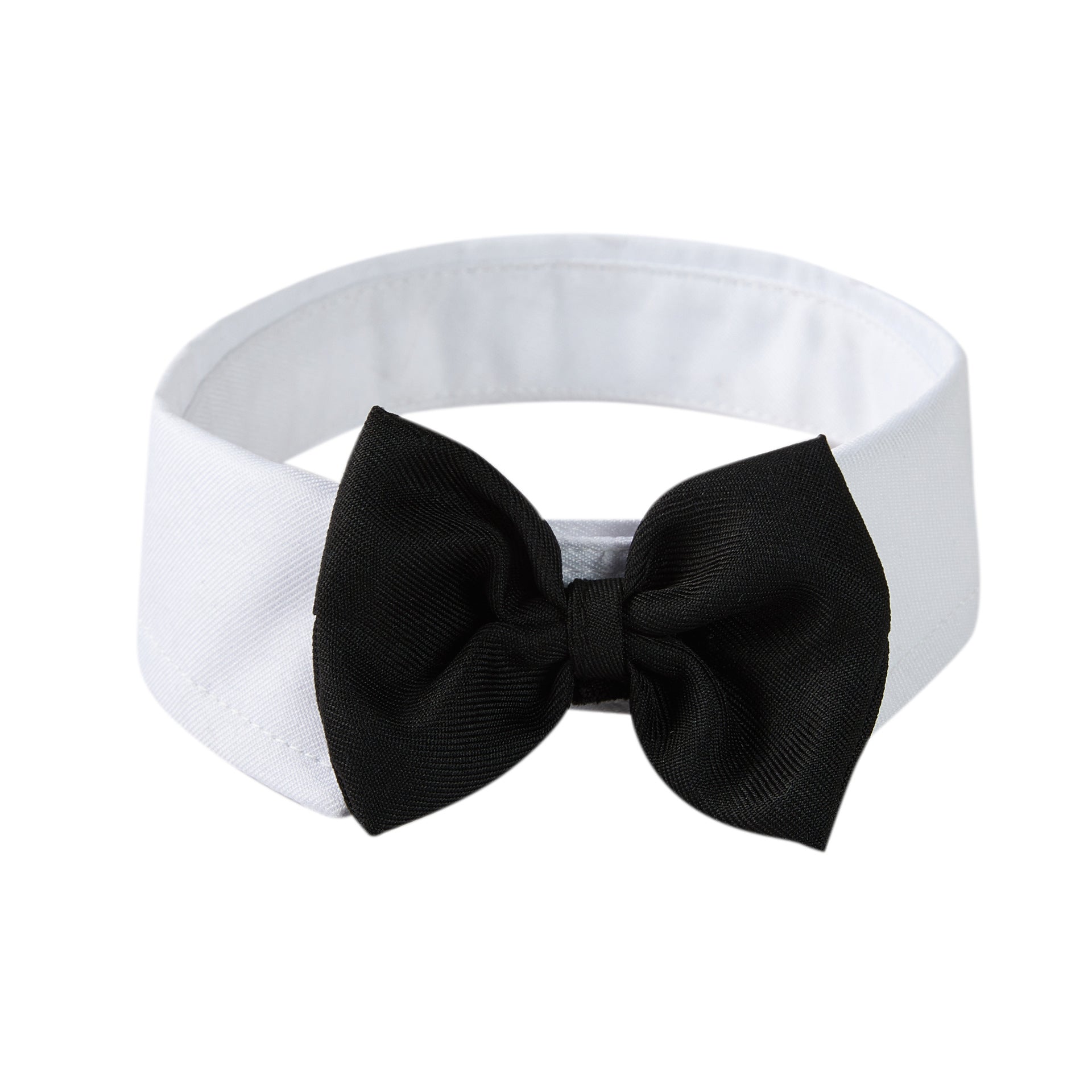 KFX-2591677 Adjustable Velcro Bow Tie Pet Collar in Black/Yellow, Red/Yellow, Black/White, Red/White - Sizes S & L