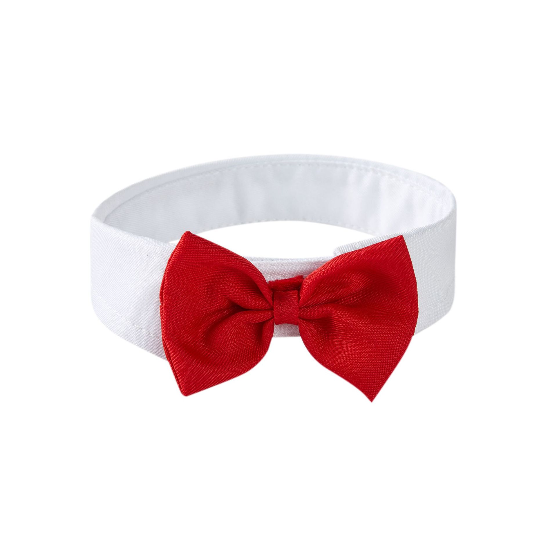 KFX-2591677 Adjustable Velcro Bow Tie Pet Collar in Black/Yellow, Red/Yellow, Black/White, Red/White - Sizes S & L
