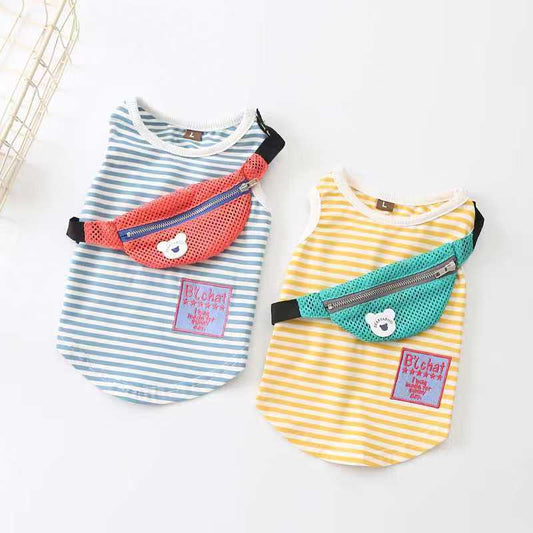 KFX-2592061 Cotton Stretch Dog Vest with Backpack Design for Summer Wear