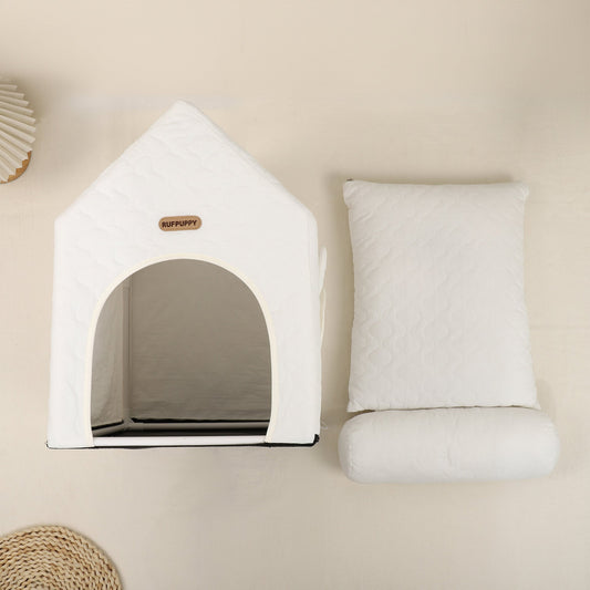 KFX-2593341 Cute Universal Pet Bed for Cats and Small Dogs - Four Seasons Design, 55x38x48cm, 100% Polyester, For Pets 2-6kg