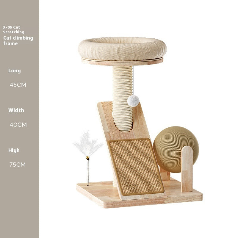 KFX-2593725 Cat Climbing Frame with Sisal Scratch Board in Cute Design