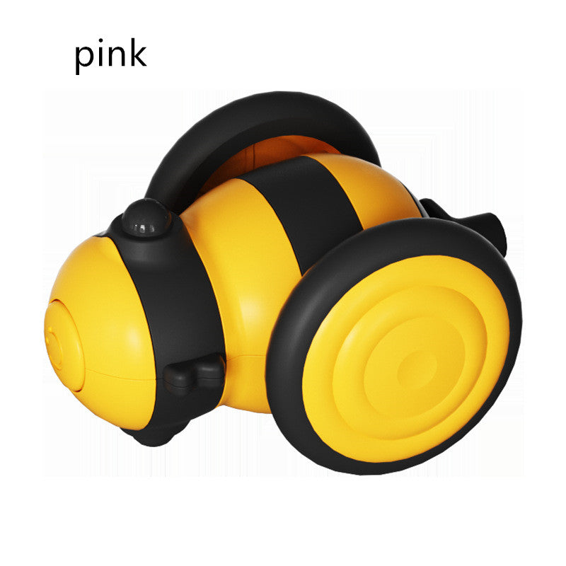 KFX-2594493 Interactive Electric Cat Toy - Yellow & Pink Little Bee Design, Durable Plastic