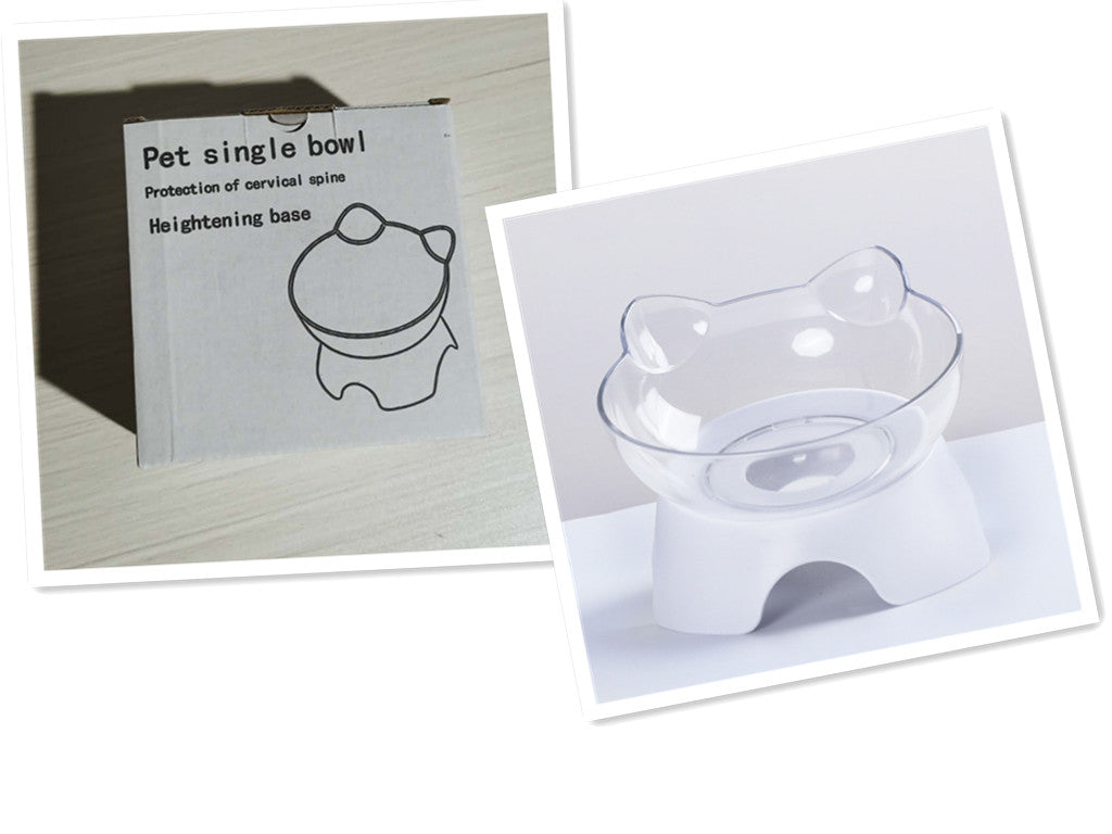 KFX-2599613 Elevated Non-Toxic Cat Feeding Bowl with Tilted Design and Non-Slip Base