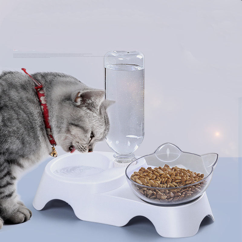 KFX-2599613 Elevated Non-Toxic Cat Feeding Bowl with Tilted Design and Non-Slip Base
