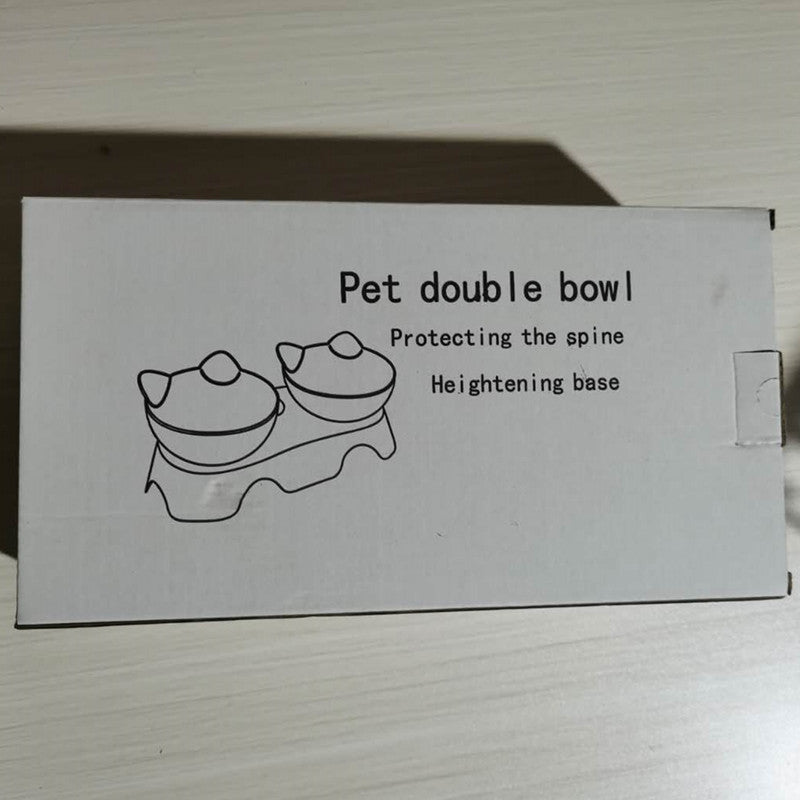 KFX-2599613 Elevated Non-Toxic Cat Feeding Bowl with Tilted Design and Non-Slip Base