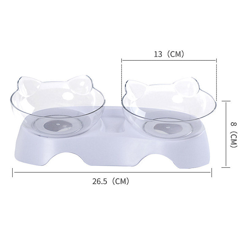KFX-2599613 Elevated Non-Toxic Cat Feeding Bowl with Tilted Design and Non-Slip Base