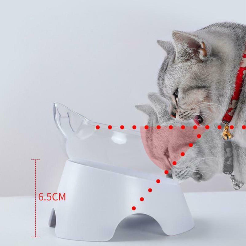 KFX-2599613 Elevated Non-Toxic Cat Feeding Bowl with Tilted Design and Non-Slip Base