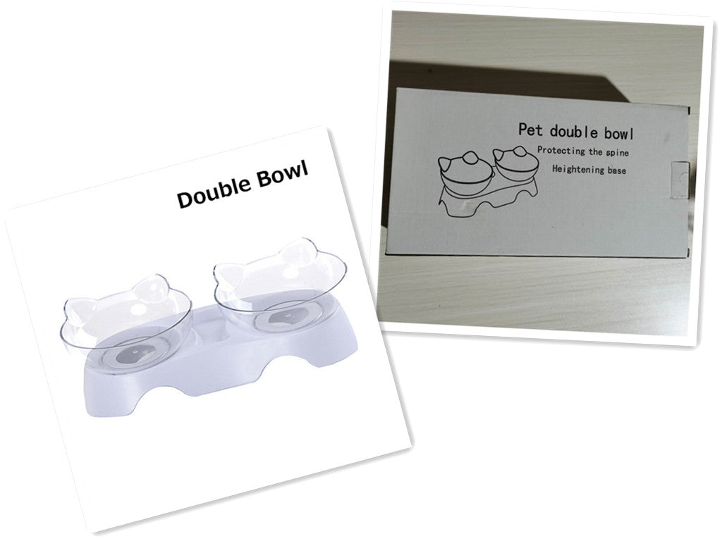 KFX-2599613 Elevated Non-Toxic Cat Feeding Bowl with Tilted Design and Non-Slip Base