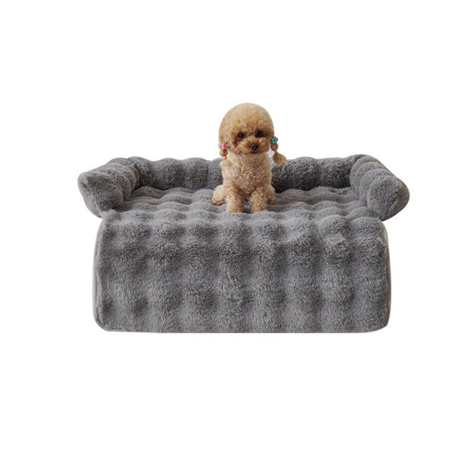 KFX-2601277 Thick Thermal Plush Dog Mat with Non-Slip Base - 75x75cm