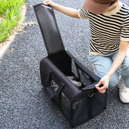 KFX-2601661 Portable Pet Backpack Carrier - Foldable Oxford Cloth for Dogs and Cats, Travel-Friendly and Breathable, Available in Multiple Colors