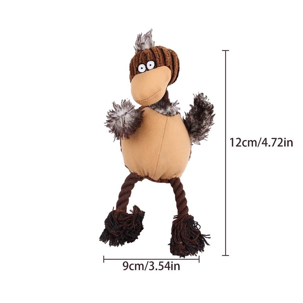 KFX-2602685 Squeaky Plush Dog Toy for Aggressive Chewers - Cartoon Bird Design, Corduroy Material
