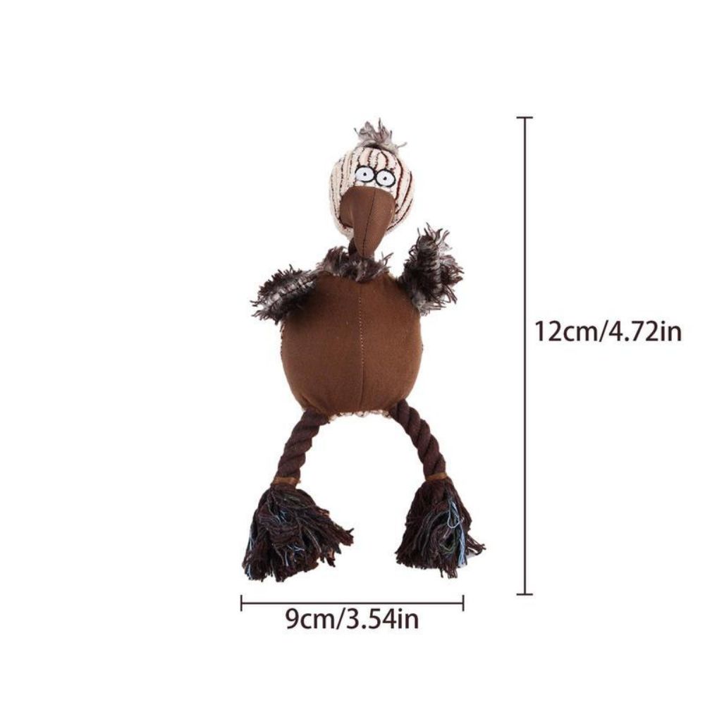 KFX-2602685 Squeaky Plush Dog Toy for Aggressive Chewers - Cartoon Bird Design, Corduroy Material