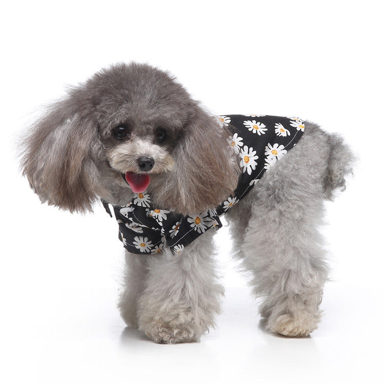 KFX-2603581 Hawaiian Print Cotton Shirt for Pets - Beach Plaid Style