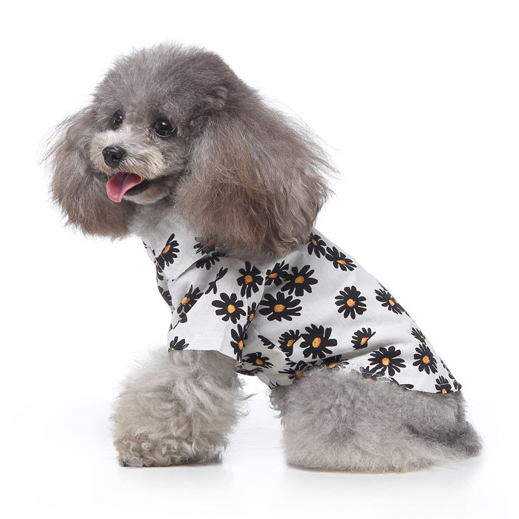 KFX-2603581 Hawaiian Print Cotton Shirt for Pets - Beach Plaid Style