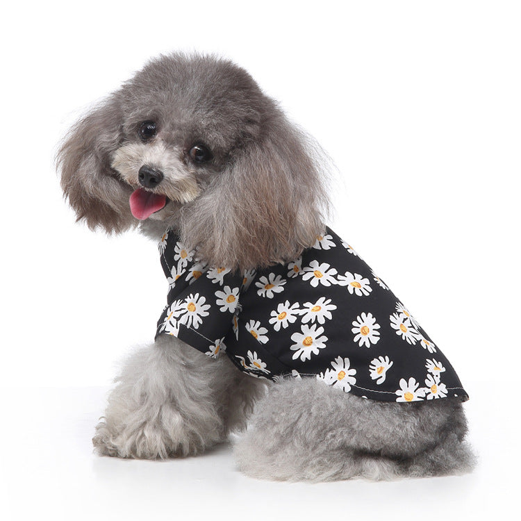 KFX-2603581 Hawaiian Print Cotton Shirt for Pets - Beach Plaid Style