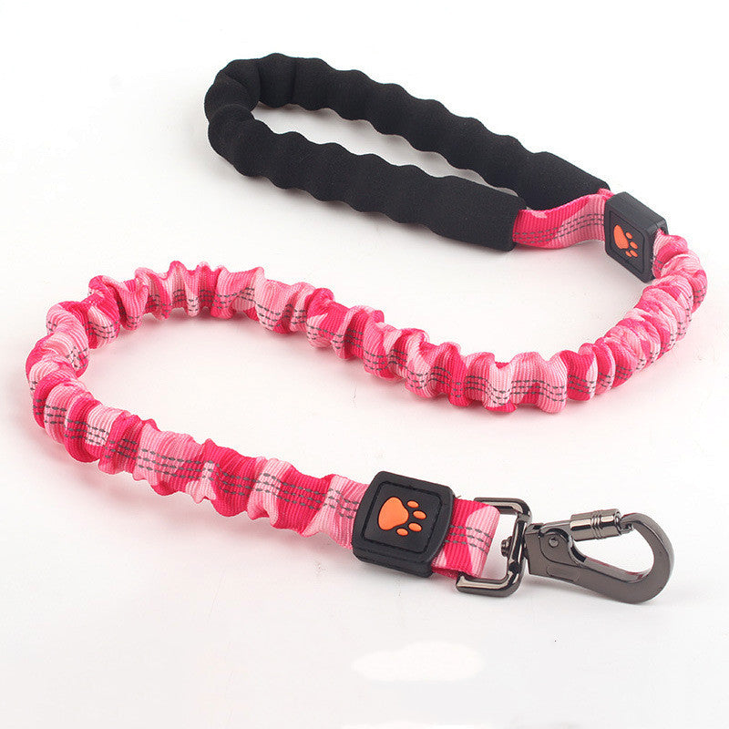 KFX-2604989 Elastic Dog Leash for Large Pets - Camouflage Colors Available in Various Lengths