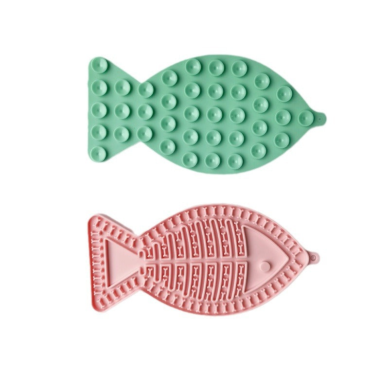 KFX-2605373 Silicone Snack Pad in Fish and Round Shapes for Pets - Multiple Colors Available
