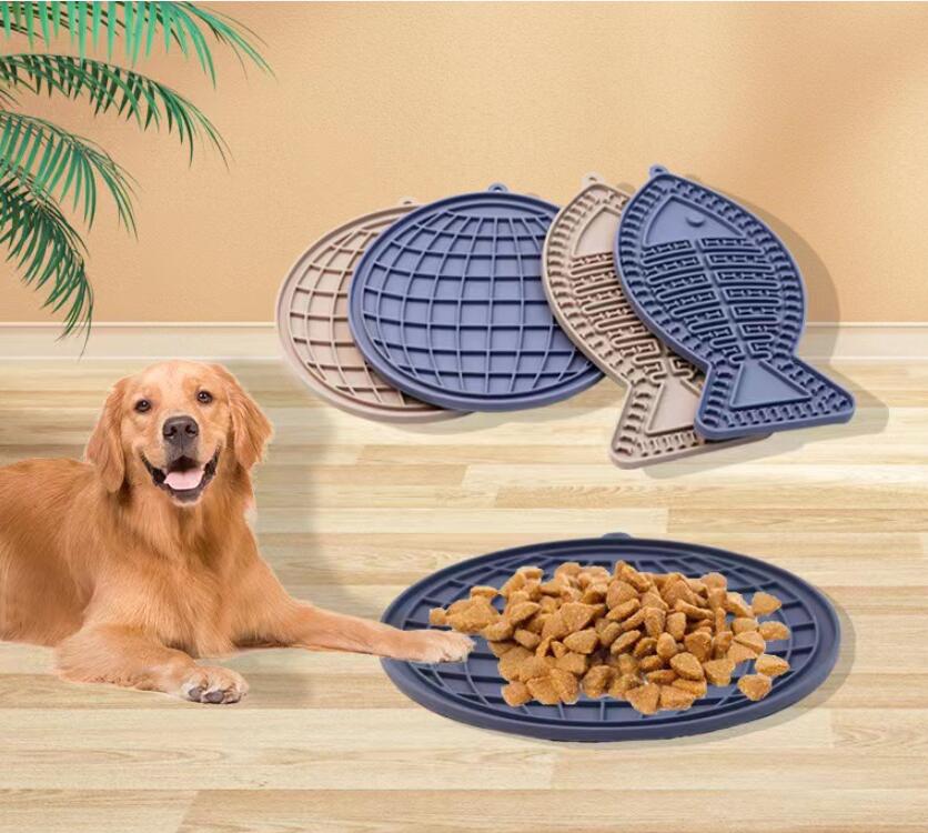 KFX-2605373 Silicone Snack Pad in Fish and Round Shapes for Pets - Multiple Colors Available