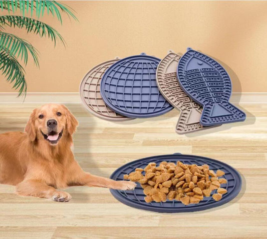 KFX-2605373 Silicone Snack Pad in Fish and Round Shapes for Pets - Multiple Colors Available