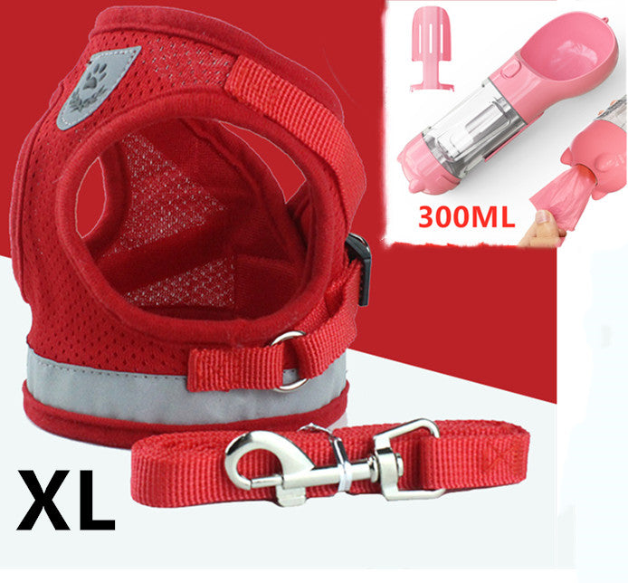 KFX-2606653 Breathable Mesh Pet Leash with Reflective Design and Adjustable Sizing for Small to Medium Dogs