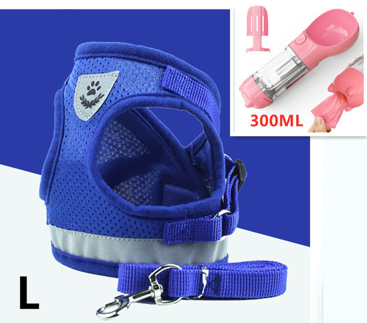 KFX-2606653 Breathable Mesh Pet Leash with Reflective Design and Adjustable Sizing for Small to Medium Dogs