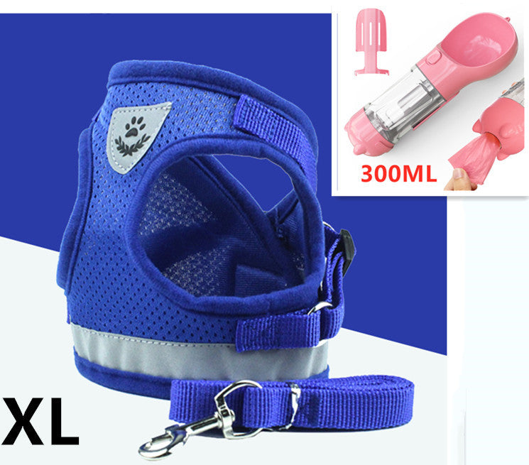 KFX-2606653 Breathable Mesh Pet Leash with Reflective Design and Adjustable Sizing for Small to Medium Dogs