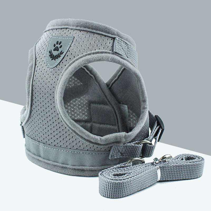KFX-2606653 Breathable Mesh Pet Leash with Reflective Design and Adjustable Sizing for Small to Medium Dogs
