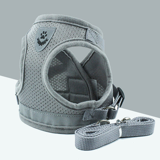 KFX-2606653 Breathable Mesh Pet Leash with Reflective Design and Adjustable Sizing for Small to Medium Dogs