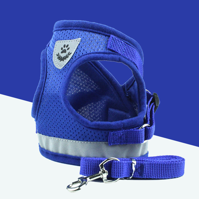 KFX-2606653 Breathable Mesh Pet Leash with Reflective Design and Adjustable Sizing for Small to Medium Dogs